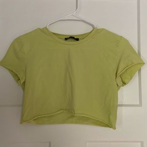 Zara Cropped Lime Green Baby Tee